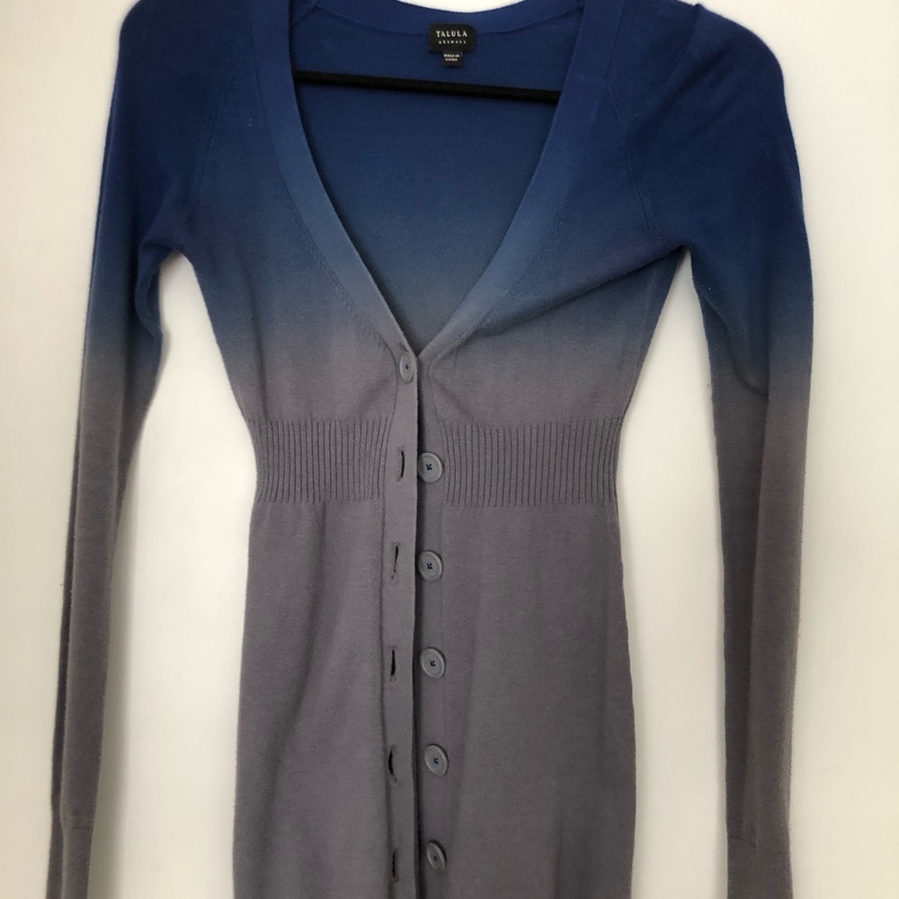 Aritzia blue and Grey faded cardigan